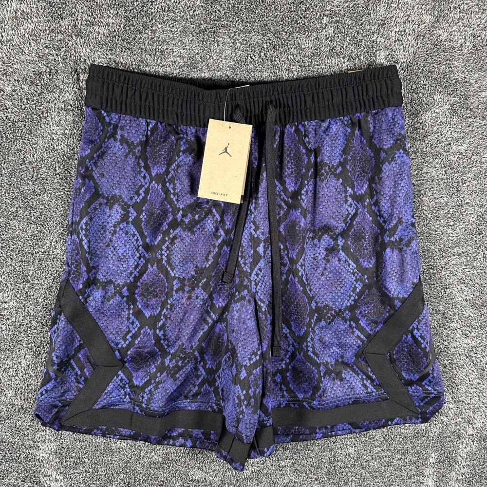 Jordan Shorts Mens M Purple Snakeskin Basketball Dri-FIT HF9907-543 NEW